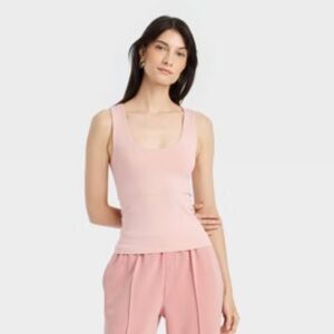 A New Day w/bra Slim Fit Seamless Tank TopLight Pink Womens XL NWT